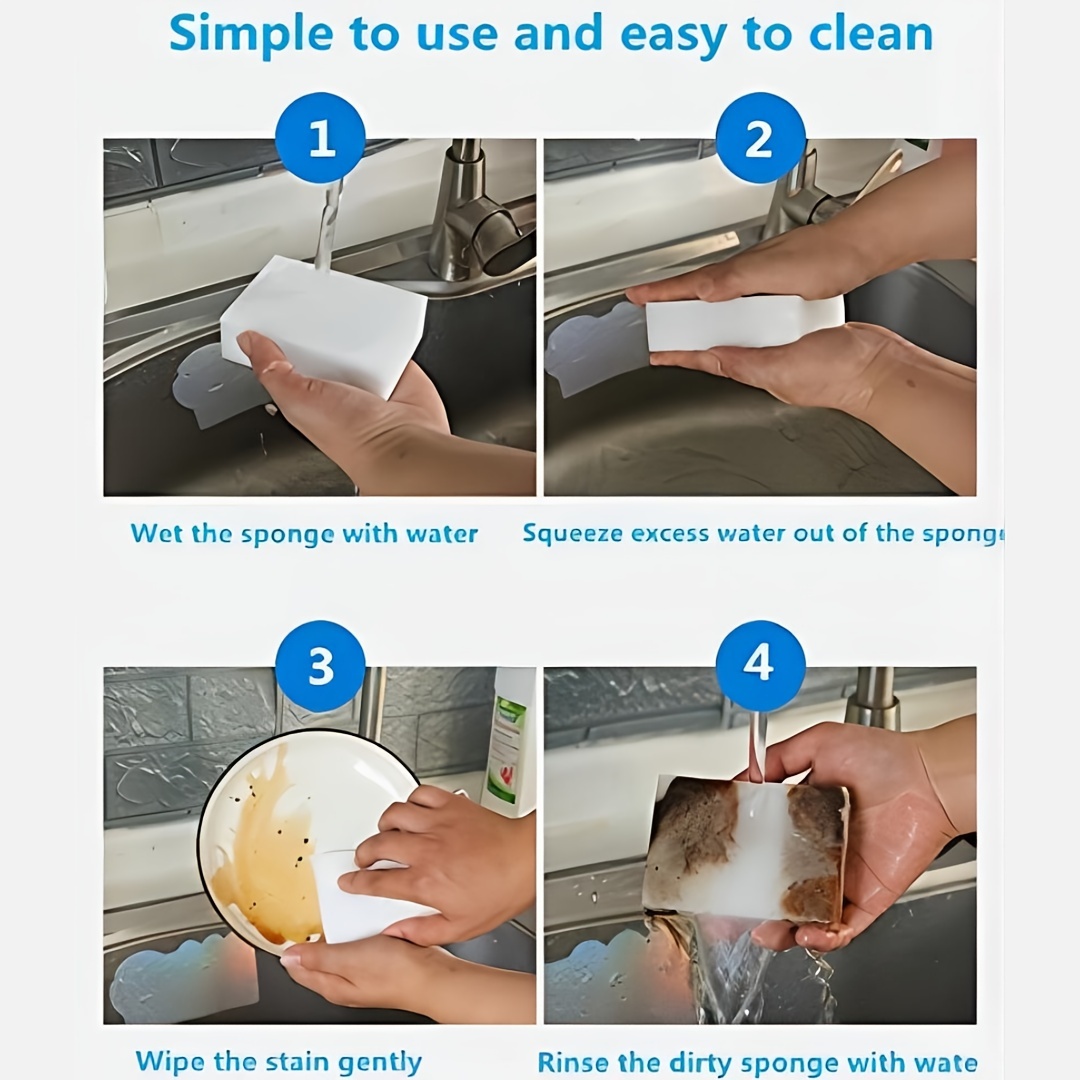 1pc Kitchen Sponge With Magic Cleaning Power Sponge For Dishes Scrubber  Sponges Multi-function Cleaners