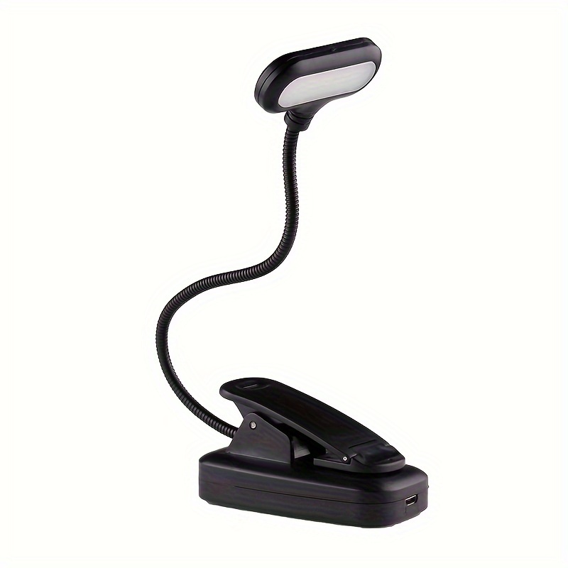 Lampe de bureau à pince USB, 3 couleurs et 10 luminosité réglables, 48 led  flexibles 360, lampe à pince pour lit, lampe de lecture de livre, dimmable  USB C