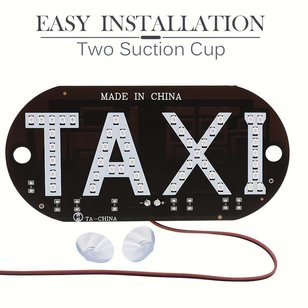 12v Led Taxi Sign Light Increase Visibility Improve Safety - Temu