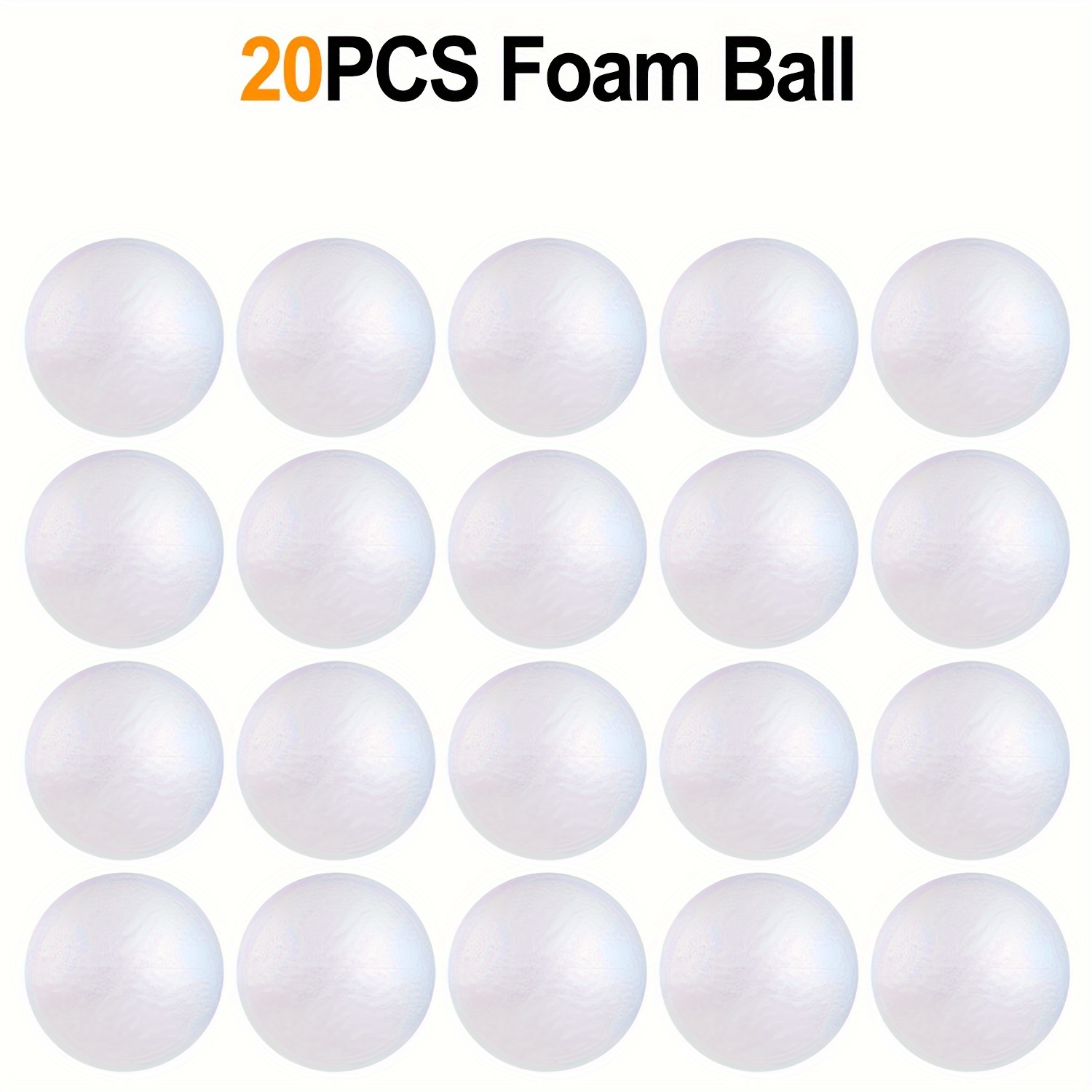  4 Pack 8 Inch Craft Foam Ball - White Smooth Craft