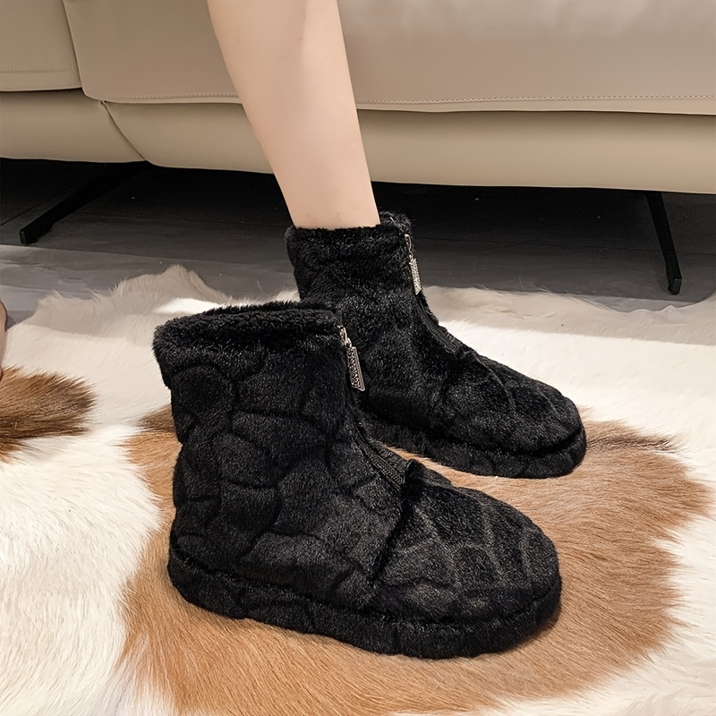 Women's Fuzzy Winter Ankle Boots Warm & Comfy Short Boots