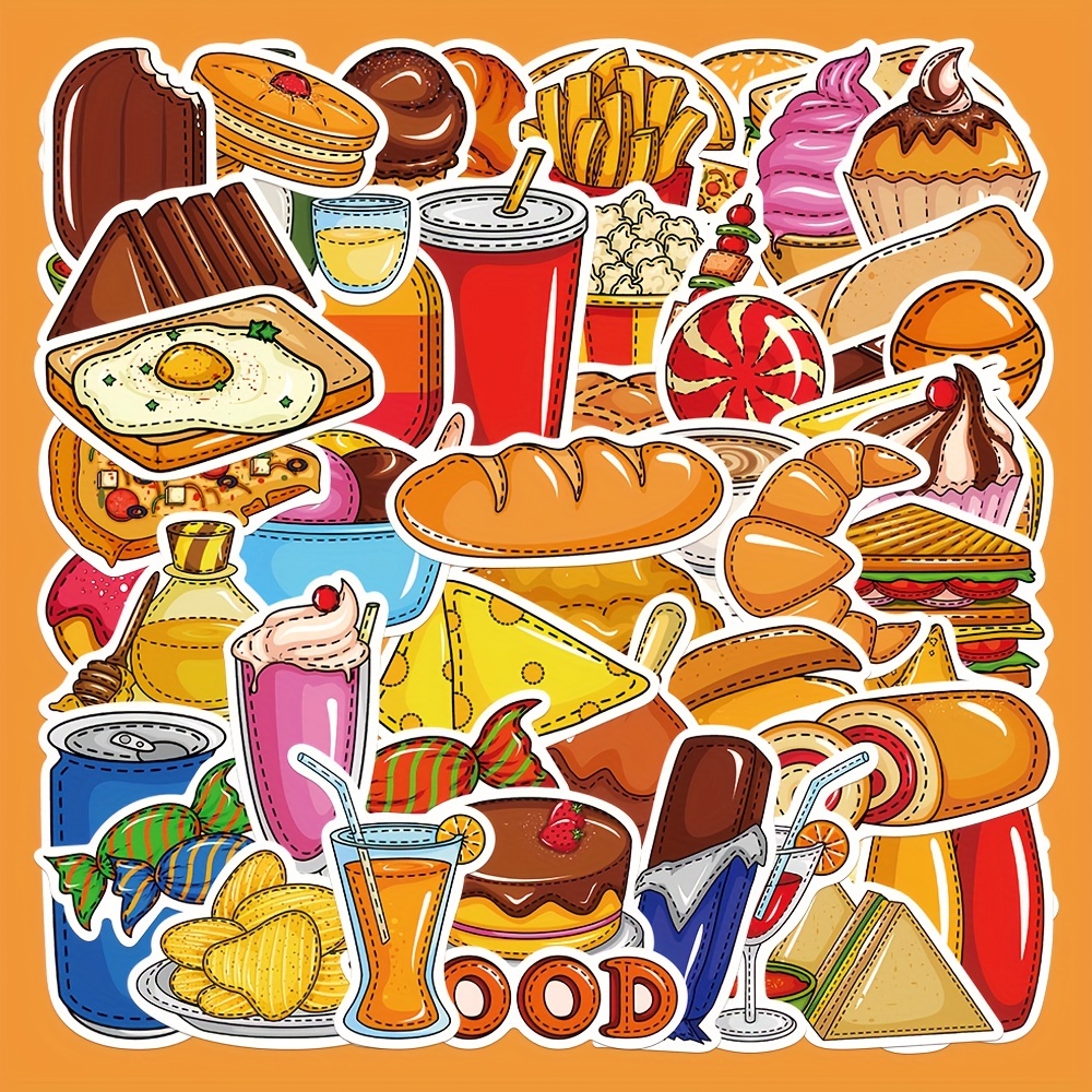cartoon junk food collage
