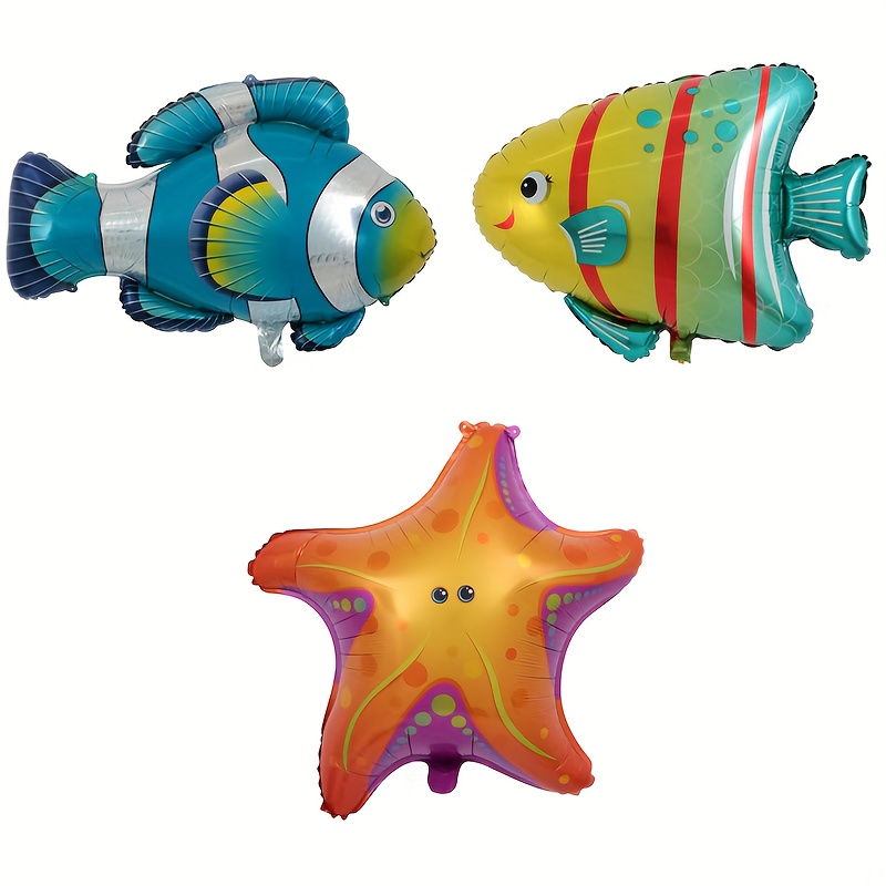 5pcs Set Marine Life Balloon Starfish Crab Hippocampus Happy