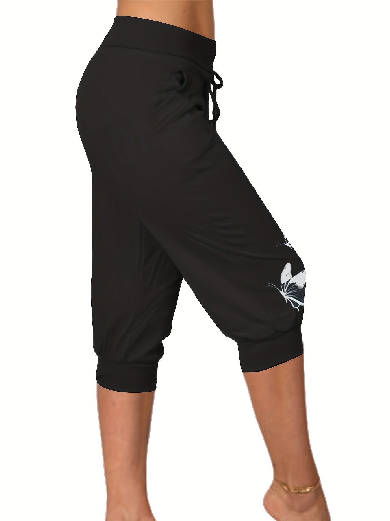 capri workout pants with drawstring