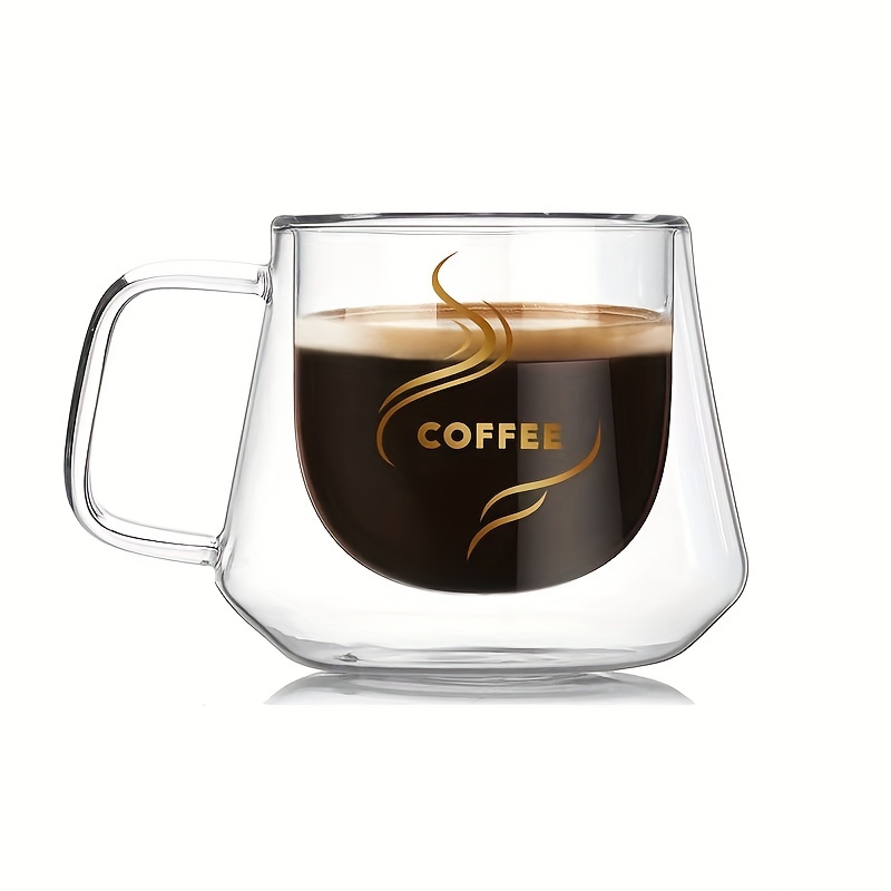 Double Wall 200ml/6.7oz Glass Coffee Mugs Resistant Clear Borosilicate Cups  Espresso Cups Tea Cups Perfect for Latte Americano Cappuccino Tea Bag  Insulated - China Coffee Cup and Coffee Mug price