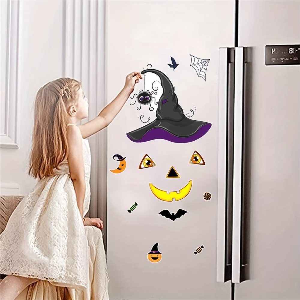 Halloween Magnetic Fridge Stickers Witch Pumpkin Holiday - Temu