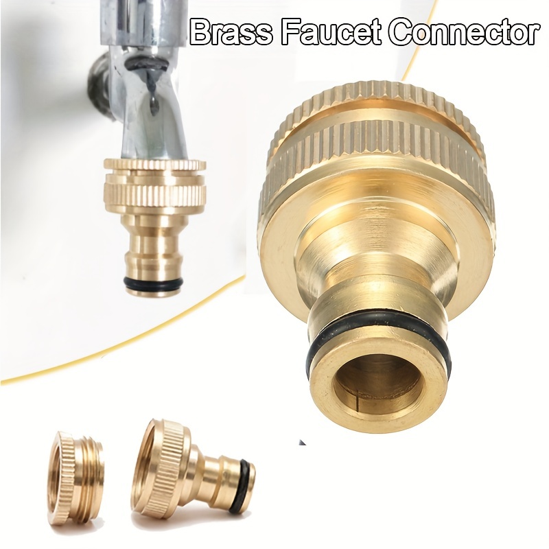 

1pc, 1/2" 3/4" Brass Garden Faucet Hose Quick Connector 2 In 1 Tap Water Pipe Connect Tap Adapter Spray Nozzle