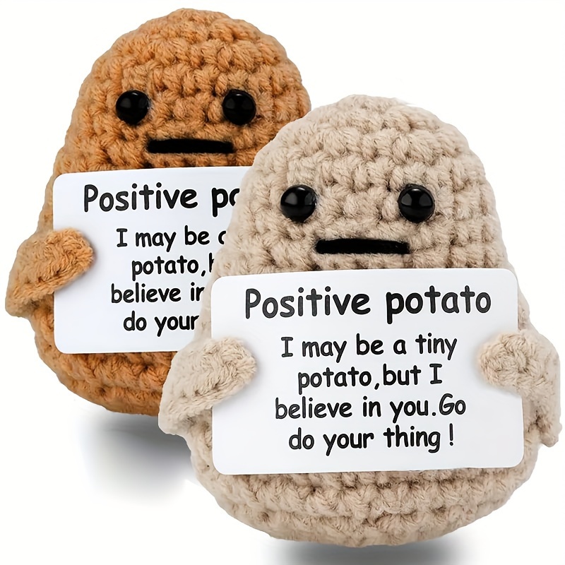 Mini Funny Positive Potato, Cute Wool Funny Knitted Positive Potato,  Positive Gifts Funny Gifts Positive Potato for New Year Gift Birthday Gifts  Party