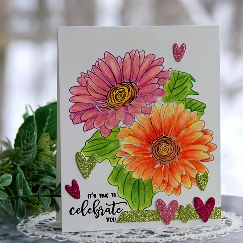 2023 New Flower Stamps Scrapbook Decoration Template Diy Greeting