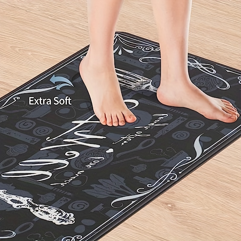 2pcs Absorbent Kitchen Rug Set Waterproof Anti Fatigue Runner Soft Carpet