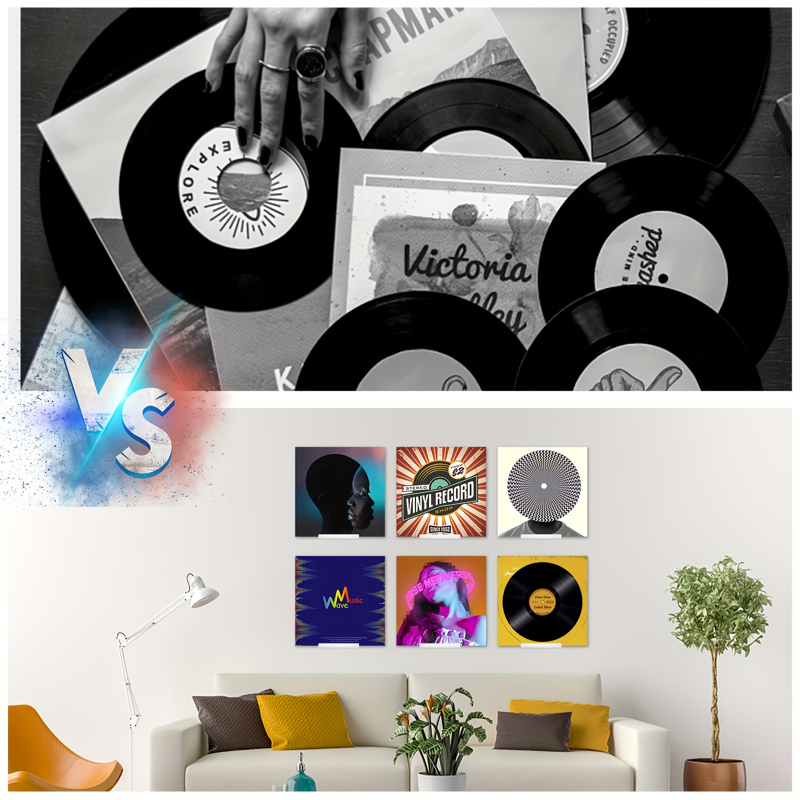 1pc, Wall Mounted Acrylic Record Storage Holder - Elegant Vinyl Record  Display Stand for LP Records and Floating Shelves - Organize and Showcase  Your