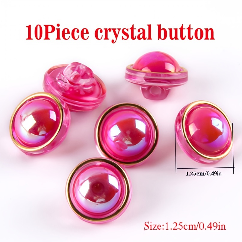 9 Clear Red Buttons, 1 1/4 Bright Red Clear Wafer Matching Buttons,  Sewing, Crafting, Jewelry (XX 16)