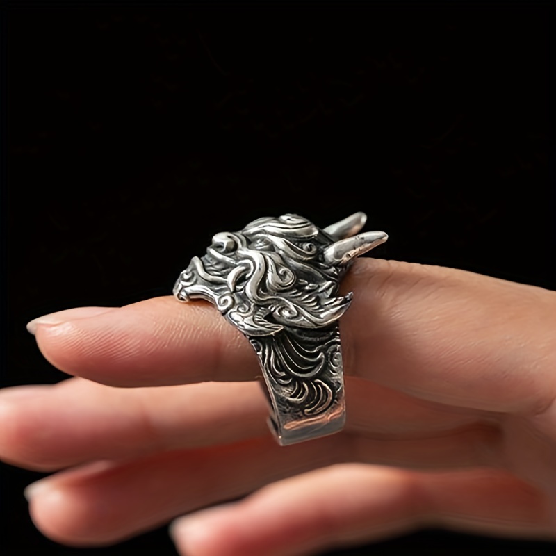 Men's Adjustable Demon Mask Ring