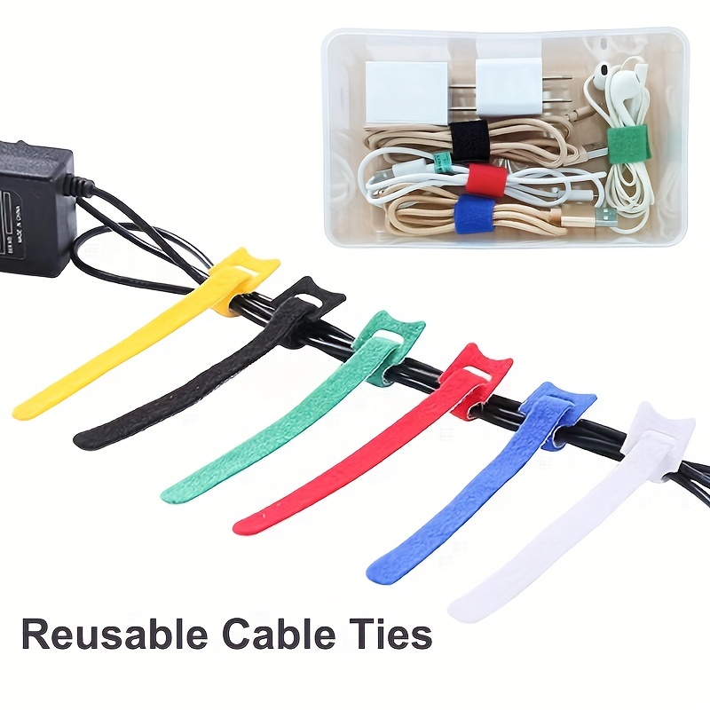 Reusable Hook Loop Cord Organizer Cable Ties Cord Management - Temu