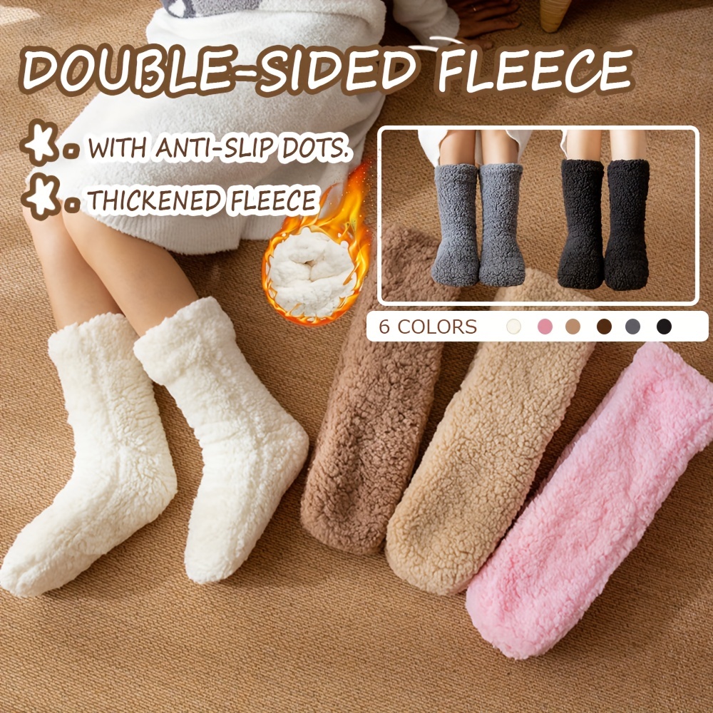Women's Slipper Socks with Grips Non Slip Soft Cozy Fuzzy Fleece