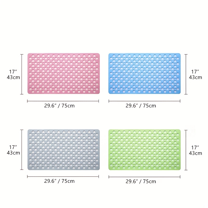 Square Rubber Shower Mat: Mildew Resistant Non-Slip Stall Mat