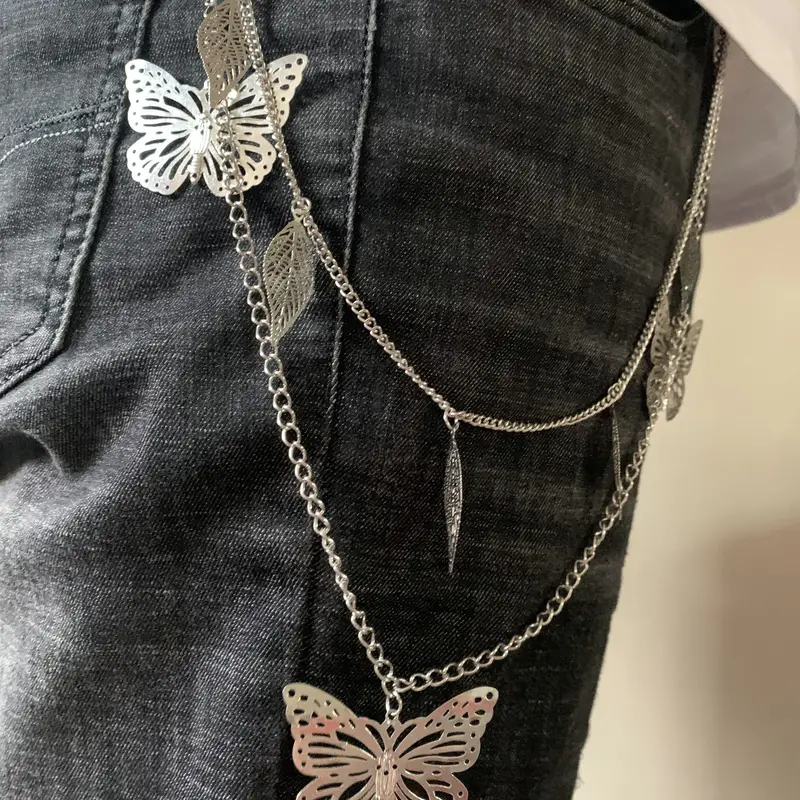 Pocket Chain Pants Trousers Chain Butterfly Charm Chain - Temu