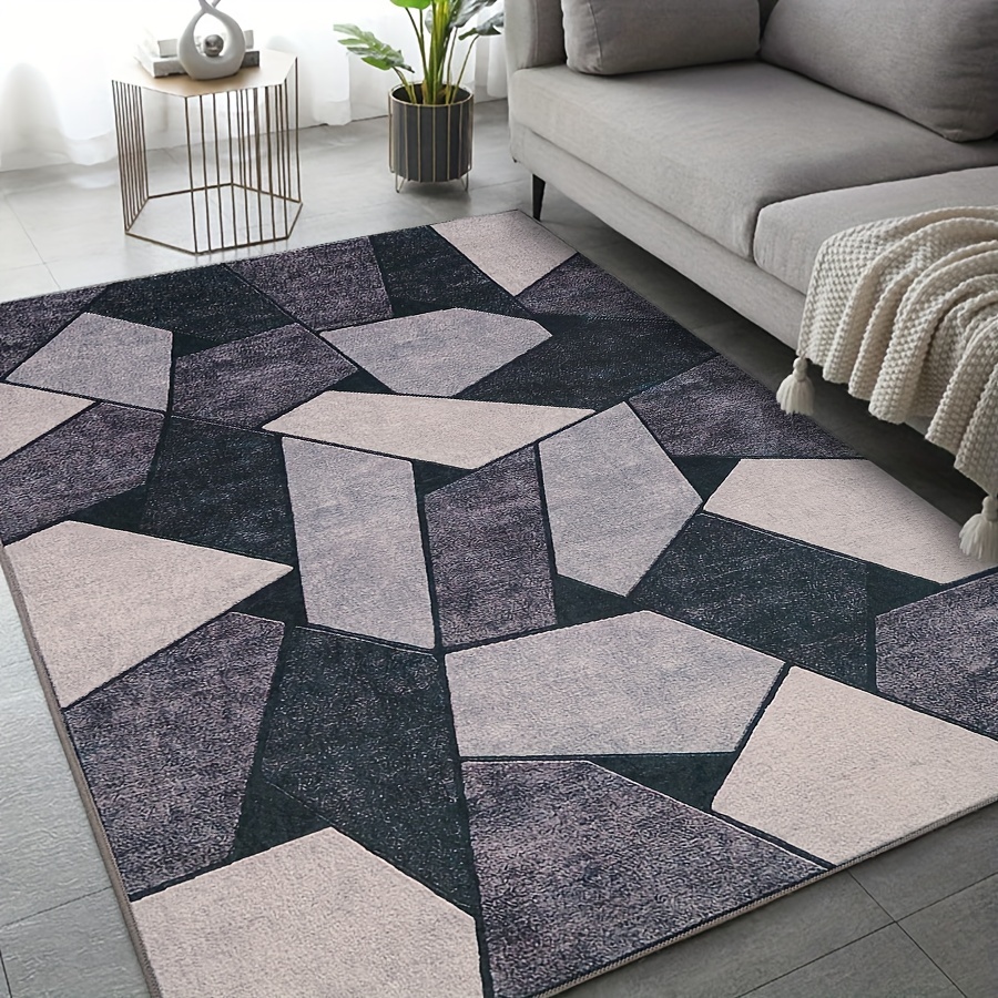 Grey Black Bohemian Tribal Area Carpet, Retro Grid Small Entrance