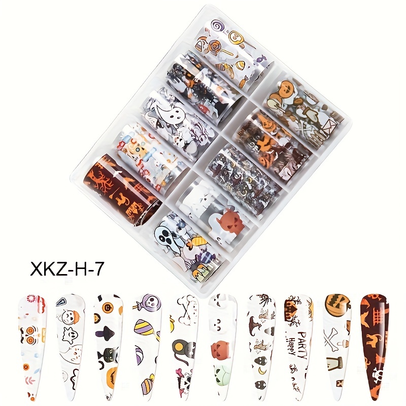 Christmas halloween Nail Art Foil Transfer Stickers Decals - Temu