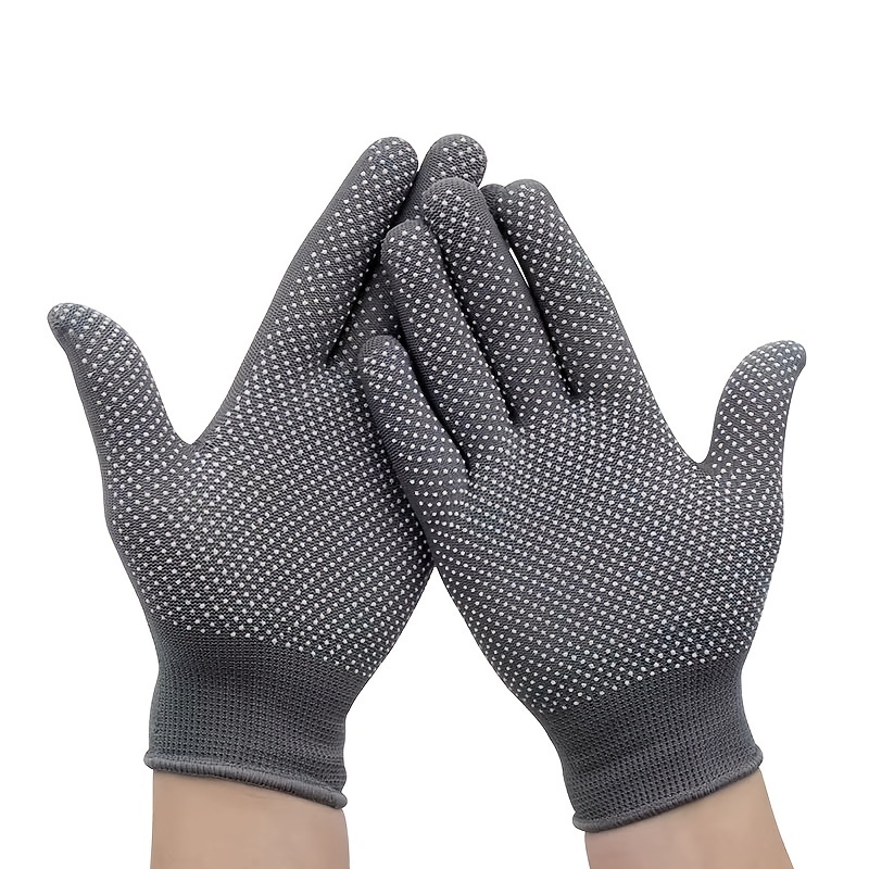 Guantes Trabajo Nylon Nitrilo Palma Negro Economicos X 2