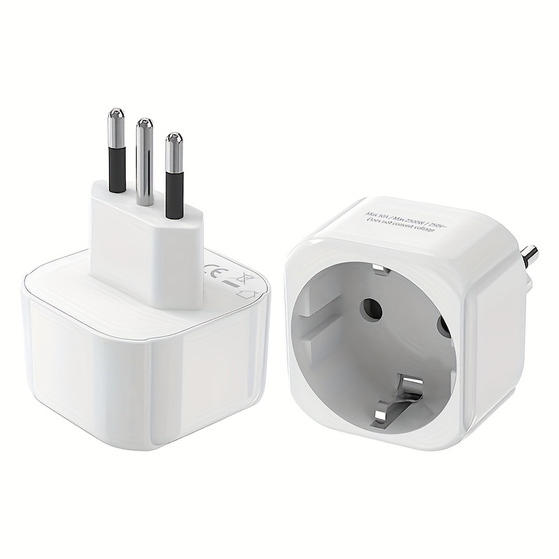 Italy, Eu/en To It Travel Plug Adapter, Travel Plug Type L With Grounding Protection, 2 Pin To Pin Italy Plug Socket Adapter For Italy Chile Maldives Uruguay -
