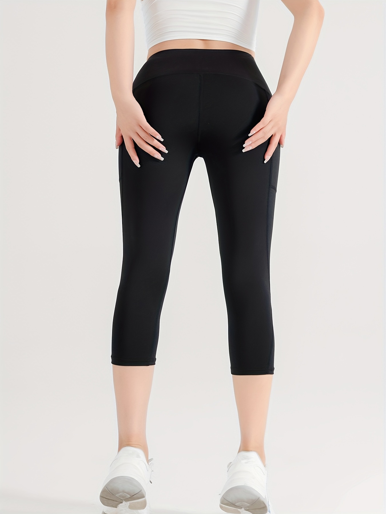 Pantalones Capri Yoga Alta Elasticidad Ropa Exterior - Temu