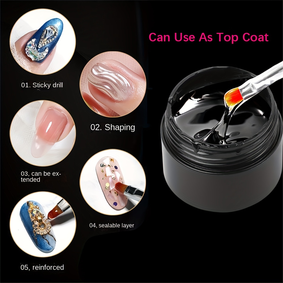 0.71oz/1pc Nail Extension Nail Rhinestone Glue For Nails, Super Strong Gel  Nail Glue For Rhinestones And 3d Nails Builder Gel For New Year Decoration  Rhinestone Nail Art - Beauty & Health 