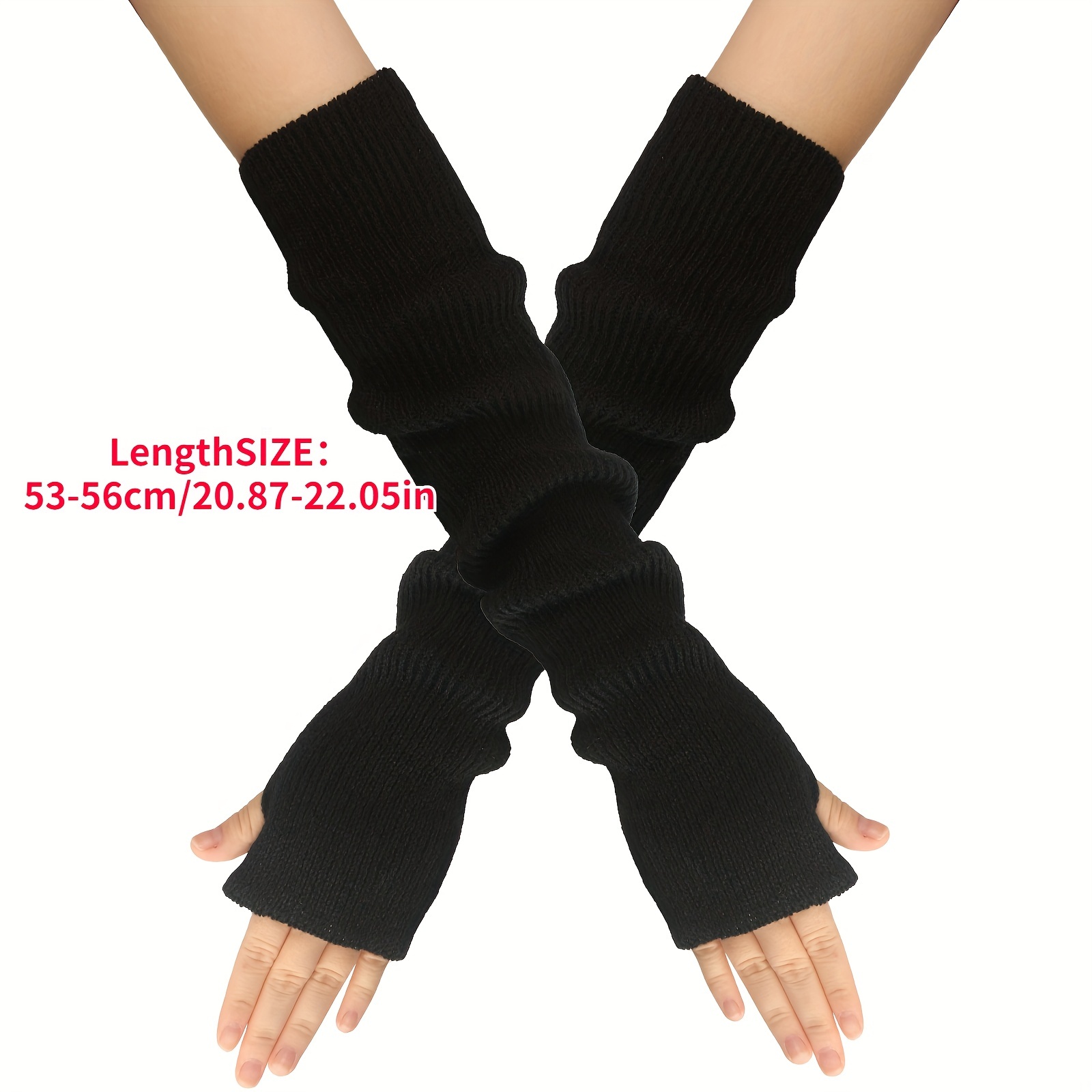 Long Fingerless Gloves Women Mitten Winter Arm Warmer - Temu Canada