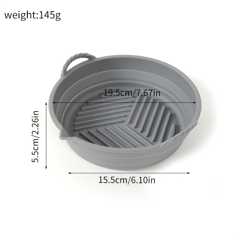 7.8 and 8.5 Inch Square Air Fryer Silicone Pot Foldable Silicone