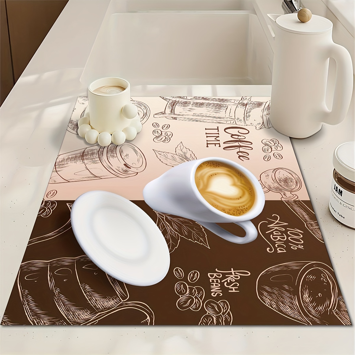 Coffee Maker Mat For Kitchen Counter Protector Retro - Temu