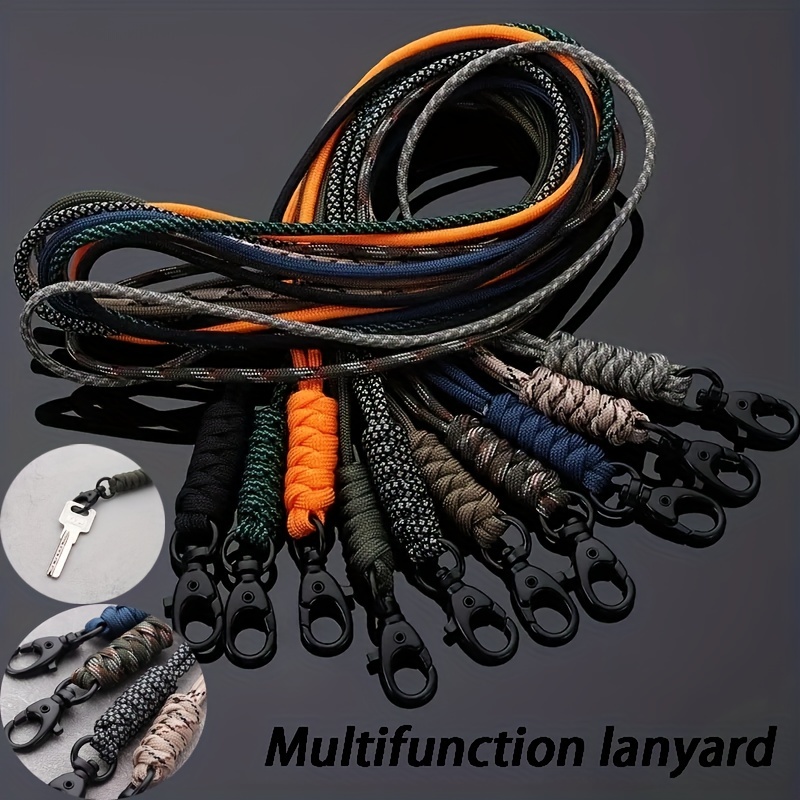 Multifunctional Lanyard Lanyard Rope for Keychain Whistle Card Rope, Wrist Rope Anti-Loss Hand-Woven Umbrella Rope, Christmas Gifts,Temu
