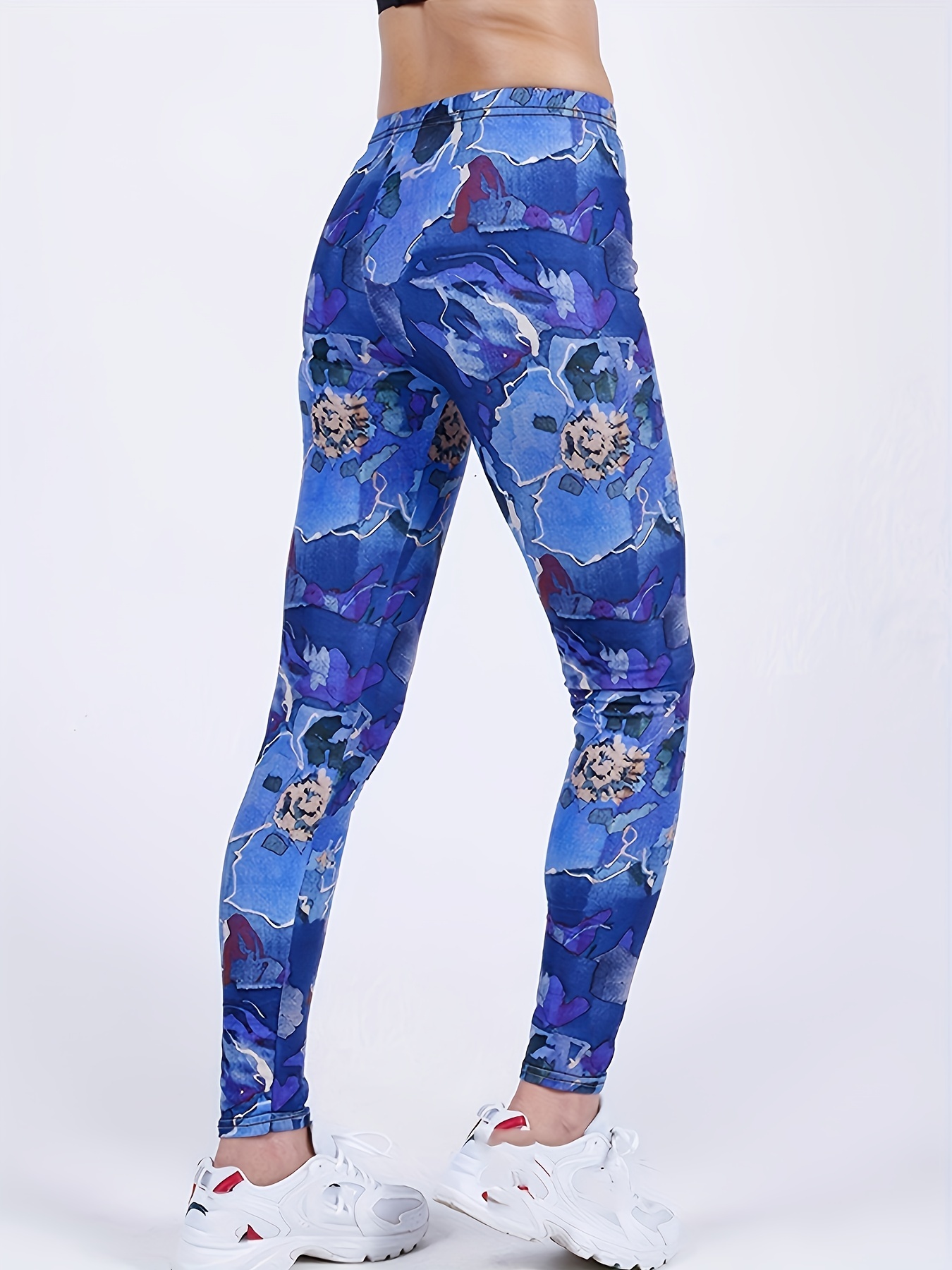 Women's Leggings Floral Printed Yoga Pants Casual High Waist