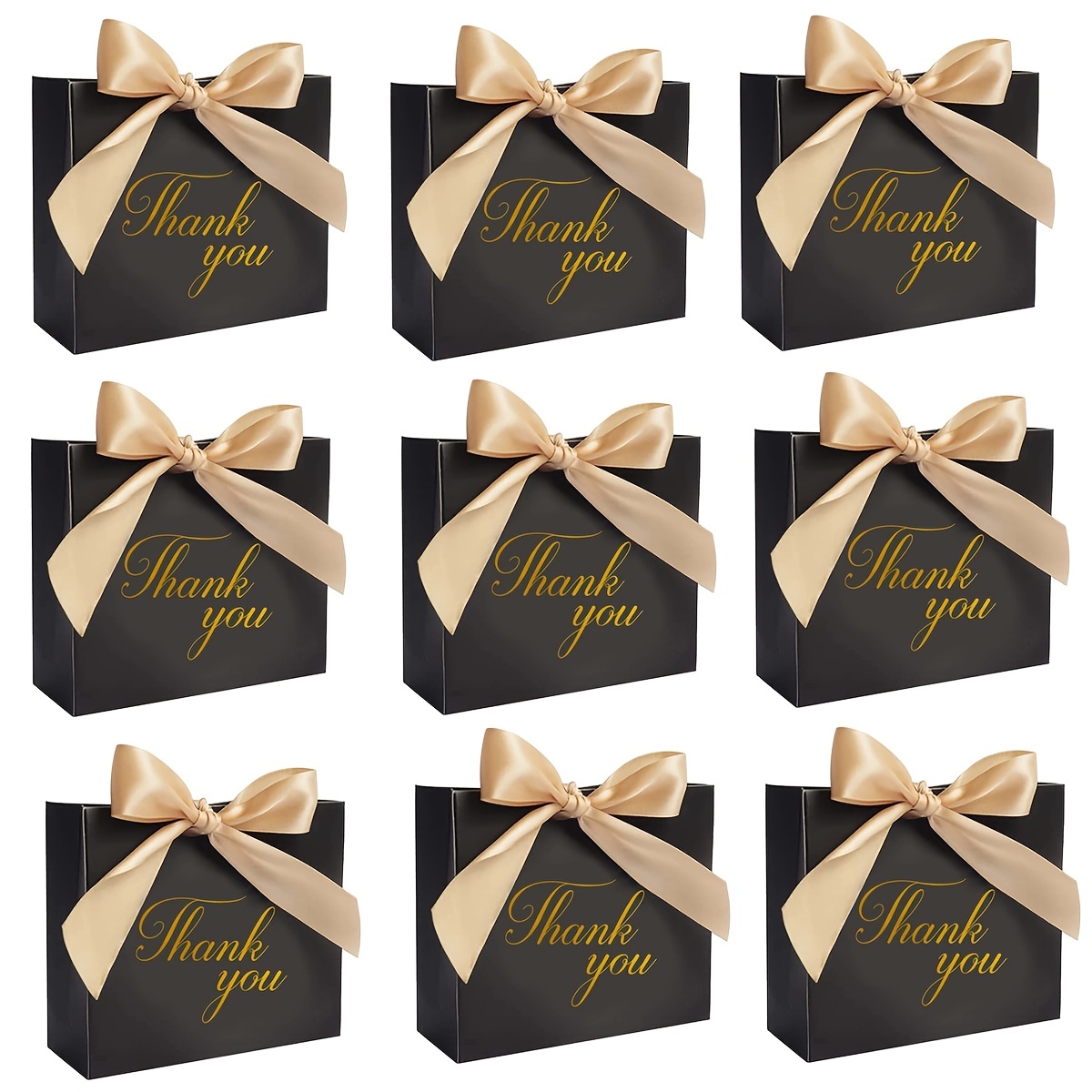 Black Golden Gift Bags Kraft Paper Party Favor Bags With - Temu