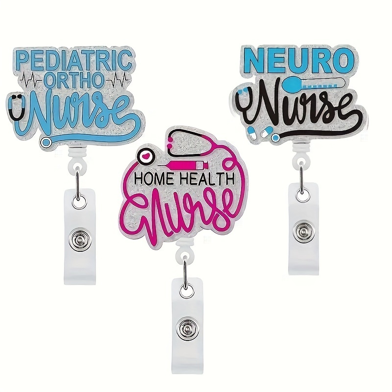 6 Packs Funny Nurse Retractable Badge Reel Funny Quote Badge Reels Holder  Cute Nursing Badge Reel For Medical Work Office Doctor Nurse Name Tag Card