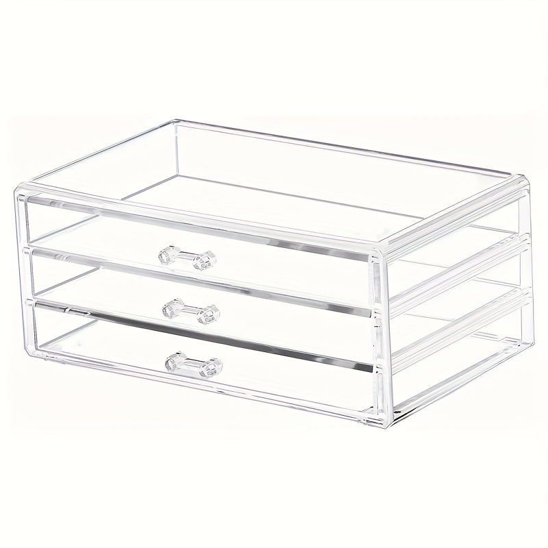 Acrylic Jewelry Organizer Clear Acrylic Beige Drawer Desk Storage