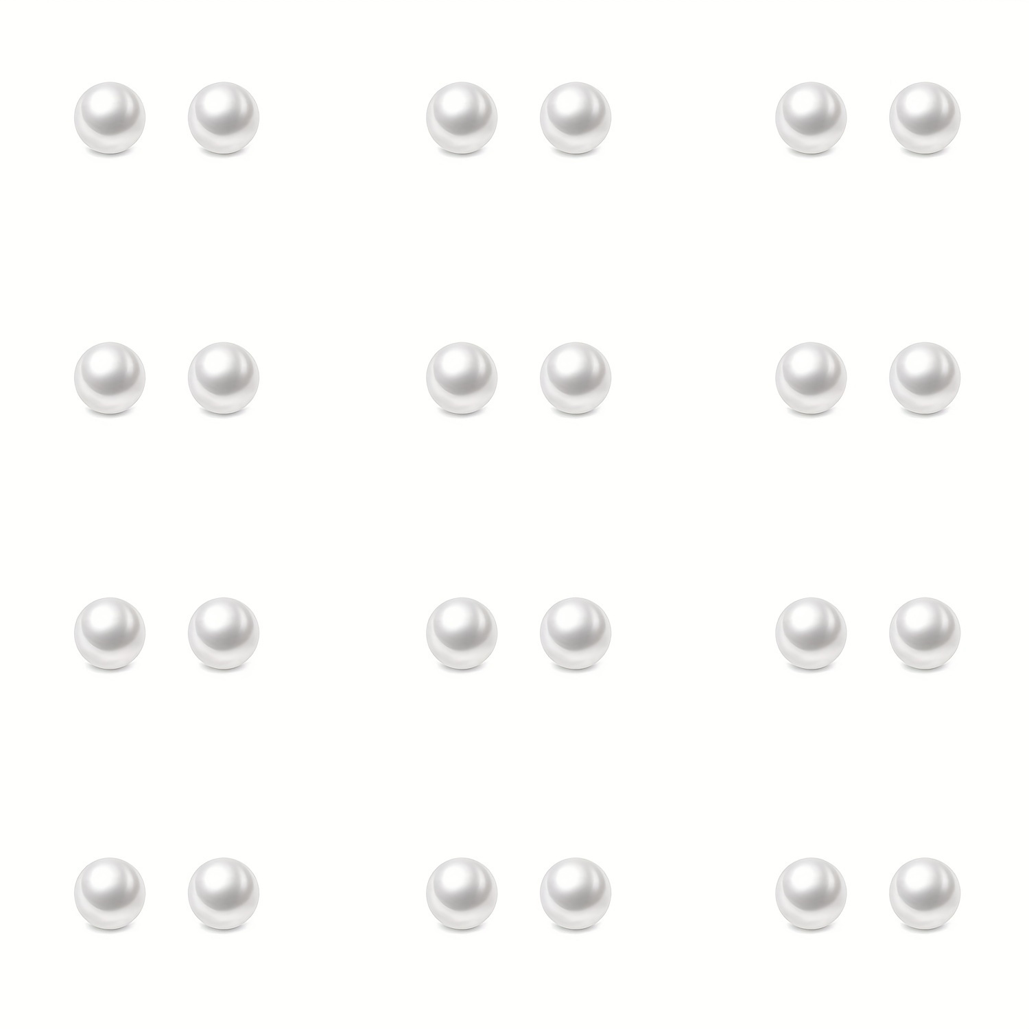 Faux Pearl Plastic Stud Earrings For Sensitive Ears White - Temu