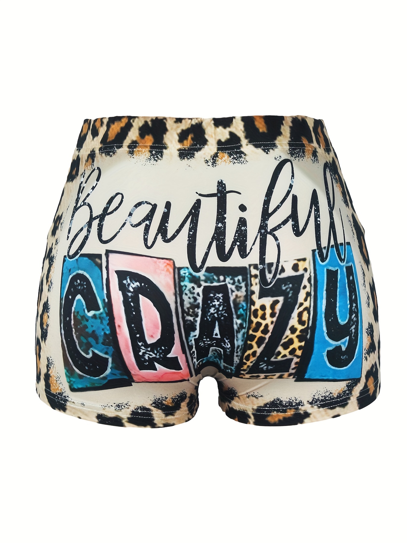 CRAZY Print Skinny Shorts for Women