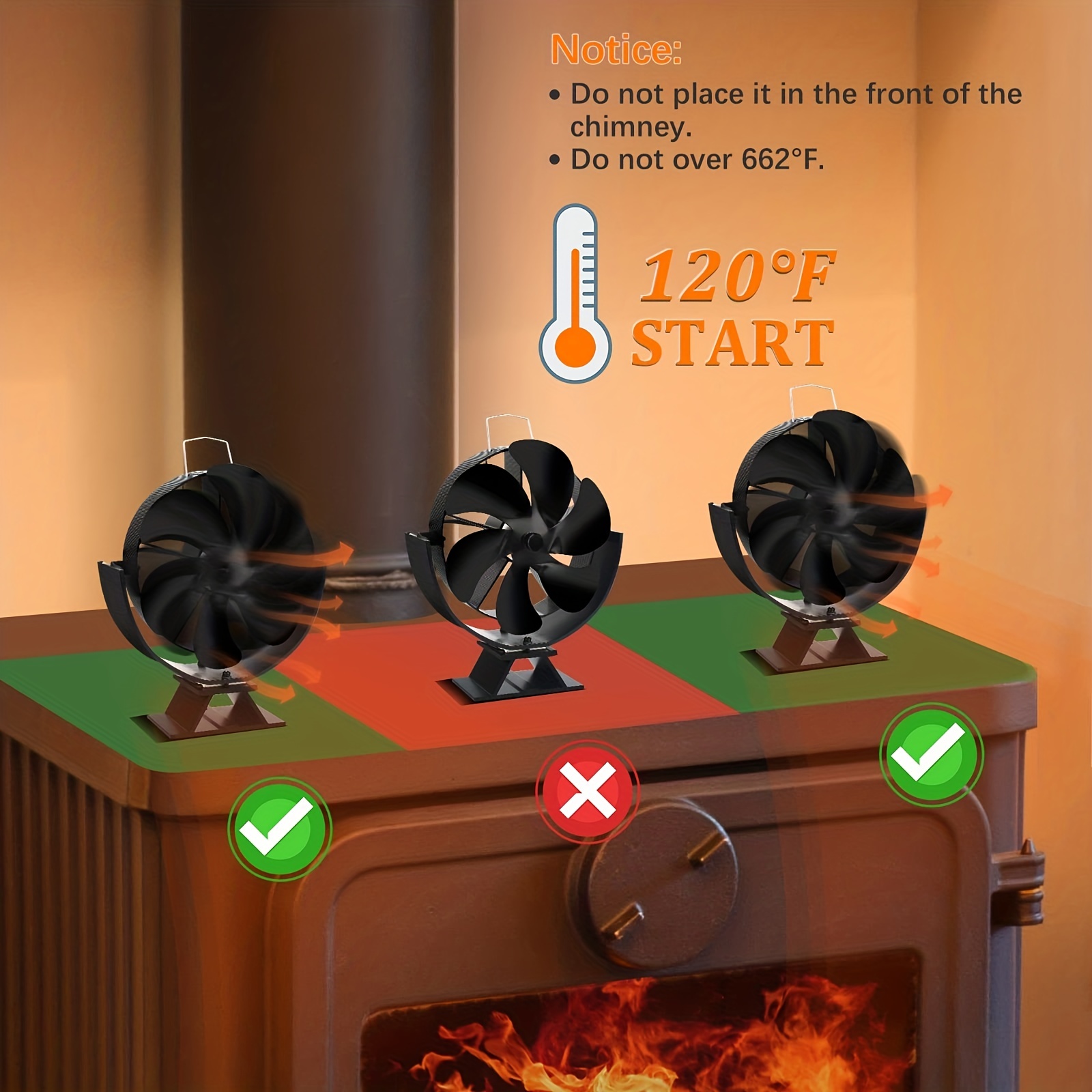 1pc Ventilador Estufa Leña, 5 Cuchillas Ventilador Estufa Leña Energía  Térmica, Ventilador Chimenea, Accesorios Estufa Leña, Ventilador No  Eléctrico Estufa Leña / Gas / Quemador Troncos - Hogar Cocina - Temu