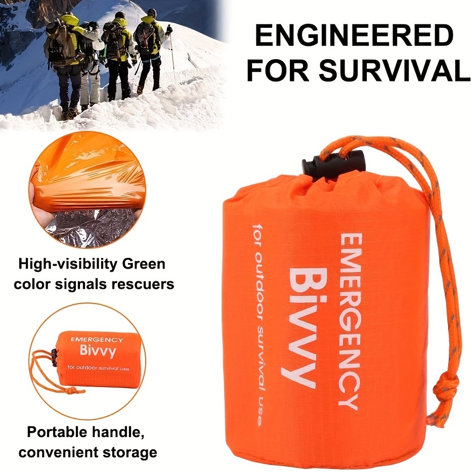 Emergency Sleeping Bag Survival Bag 2 Pack | Survival Sleeping Bag  Emergency Sleeping Bags Emergency Bivy Sack | Portable Emergency Blanket  Survival