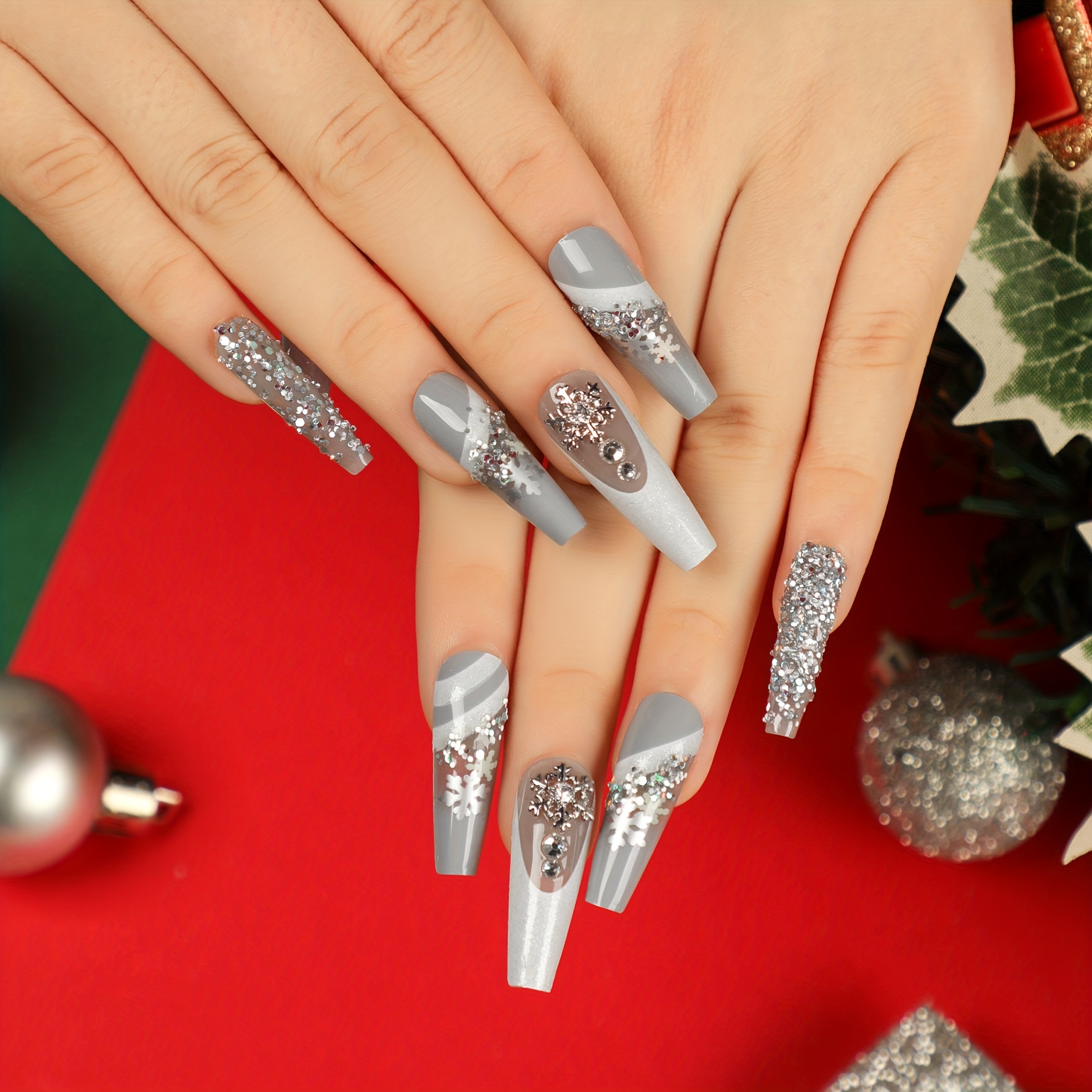 Snowflake Glitter Nail Sequins 3d Colorful Christmas - Temu United Arab  Emirates