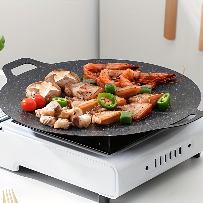 Bbq Grill Pan, Stovetop Bbq Non-stick Round Barbecue Grill Pan, Smokeless  Barbecue Plate For Indoor Outdoor Grilling, Stove Top Grill Pan, Stovetop  Indoor Bbq Pan - Temu United Arab Emirates