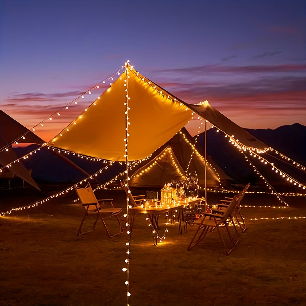 Guirlande Lumineuse LED Boule 10m pour tente de camping en plein