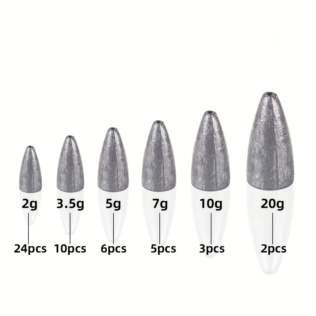 50pcs Heavy-Duty Saltwater Bullet Lead Sinker for Improved Casting Distance  and Precision Fishing