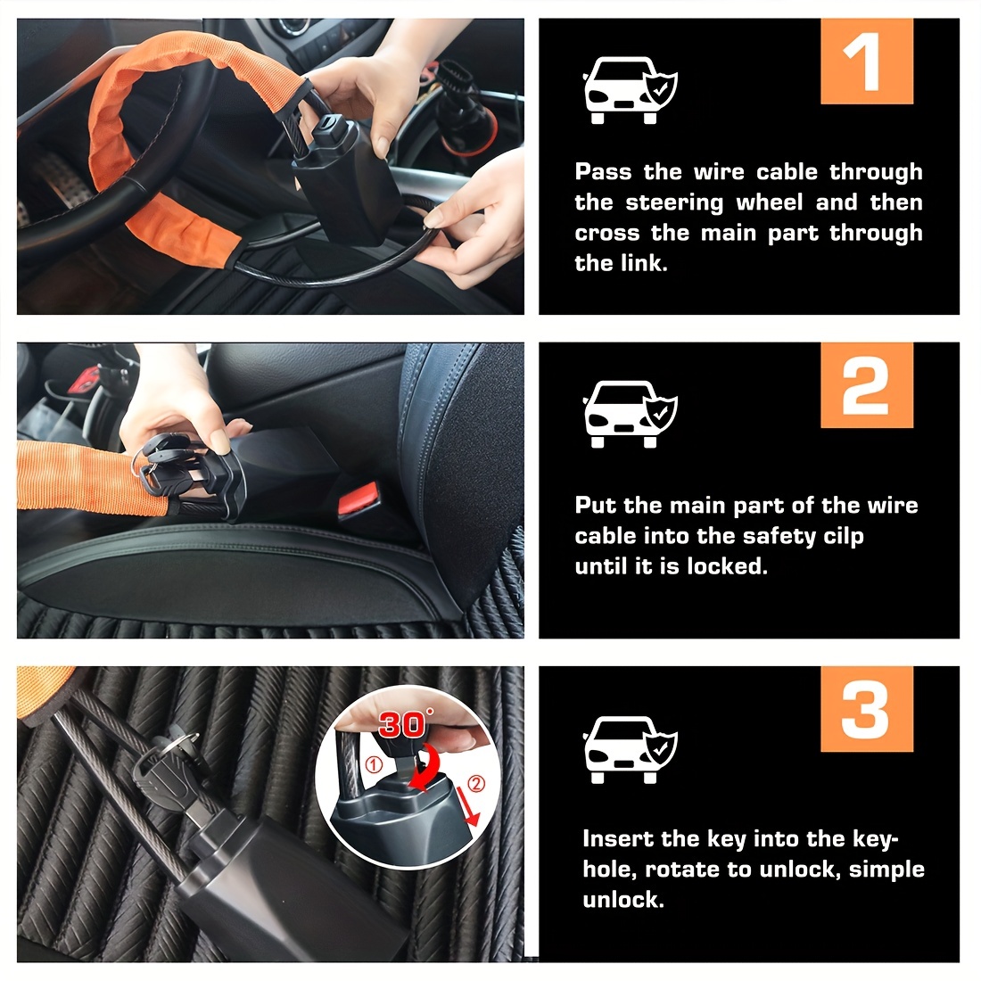 Steering Wheel Lock Car Universal Anti theft Device - Temu Italy