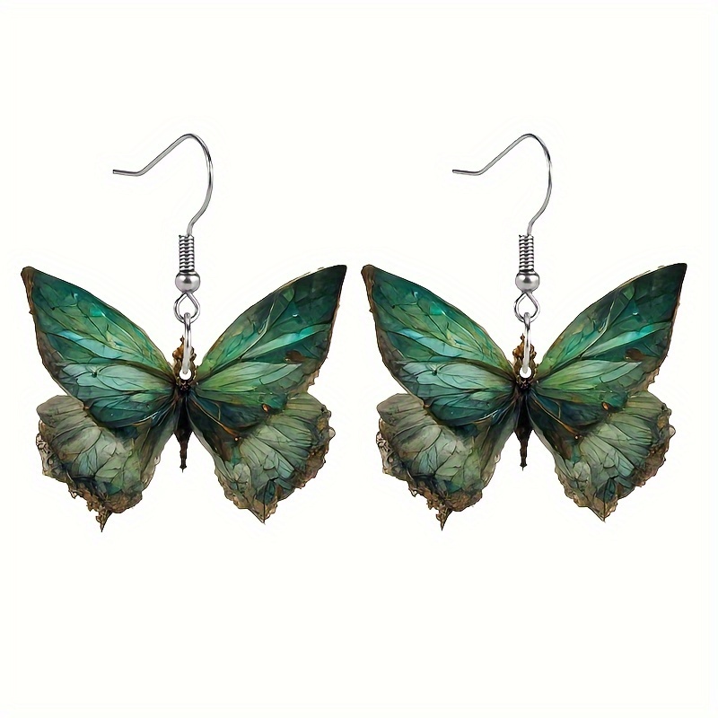 Green Butterfly Earrings - Temu Australia