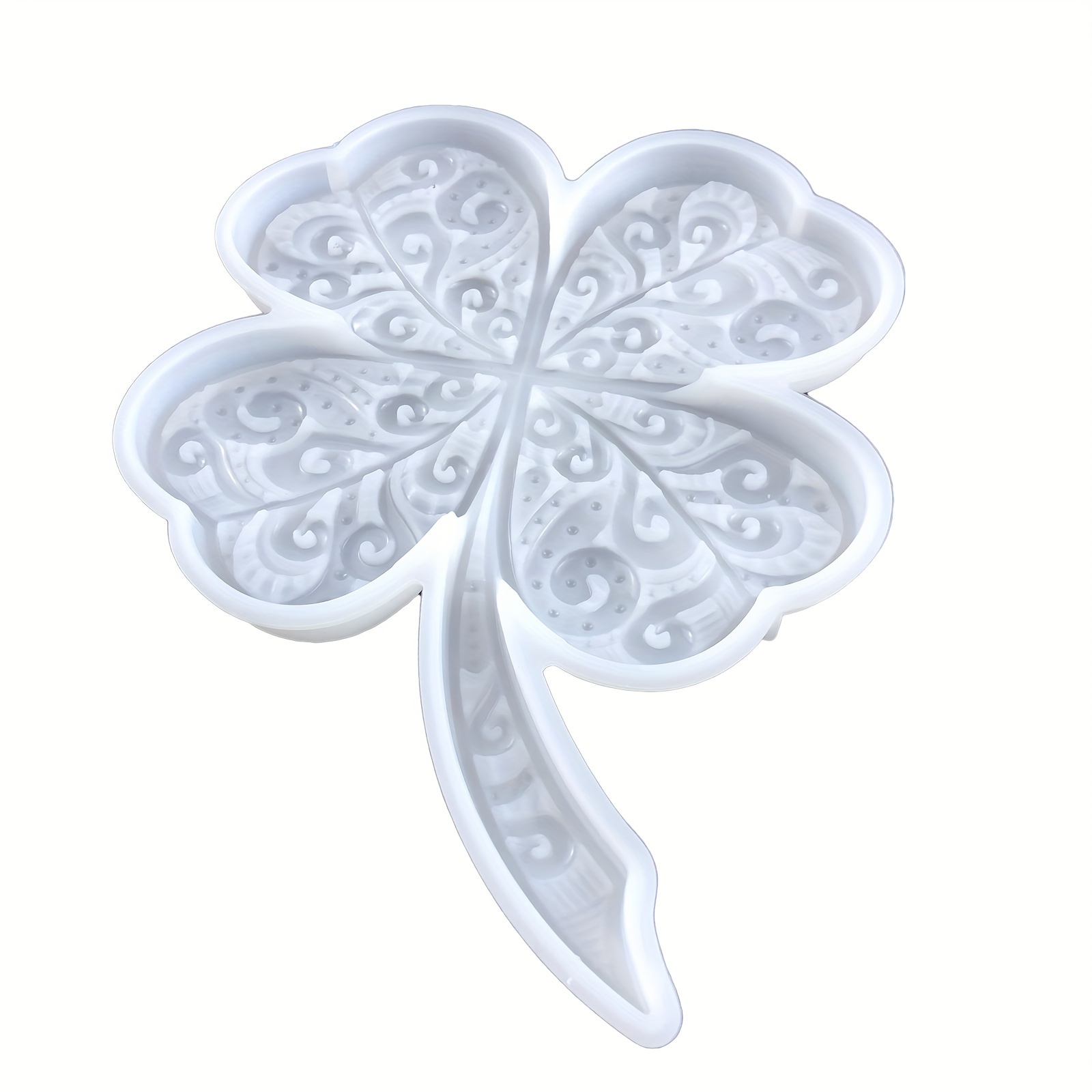 Epoxy Resin Clover Silicone Molds Leaf With Antique Floral - Temu