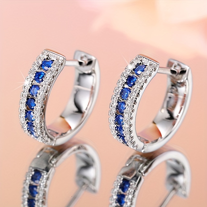 

Exquisite Hoop Earrings Embellished With Sparkling Zircon Elegant Luxury Style For Women Party Wedding Earrings