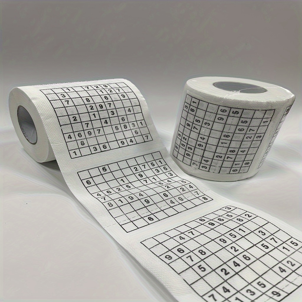 Rouleau de Papier Toilette Sudoku,Papier Toilette drôle