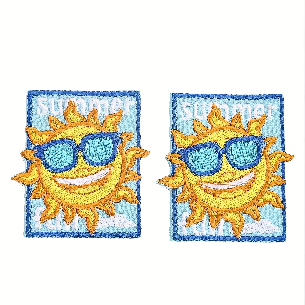 2pcs/set Diy Embroidered Iron-on Patch Stickers For Clothes, Pants