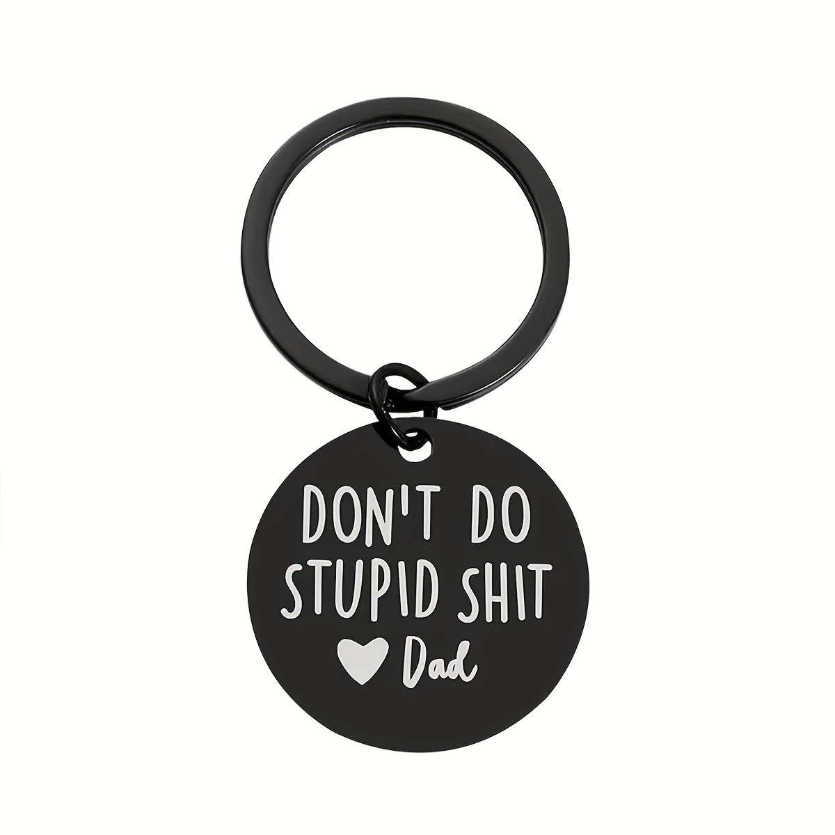 1pc Stainless Steel Dont Do Stupid Funny Keychain Gift - Temu